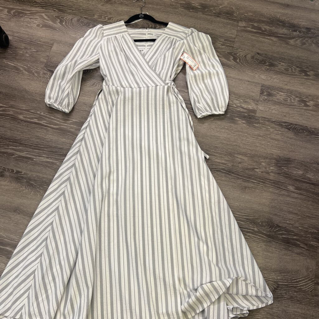 Calvin Klein Striped Balloon Sleeve Maxi DRESSES 6