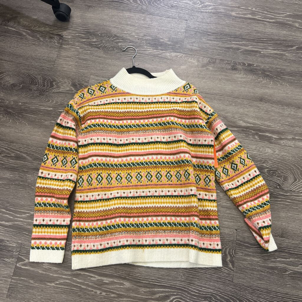 Talbots Patterned LS High Neck SWEATERS M