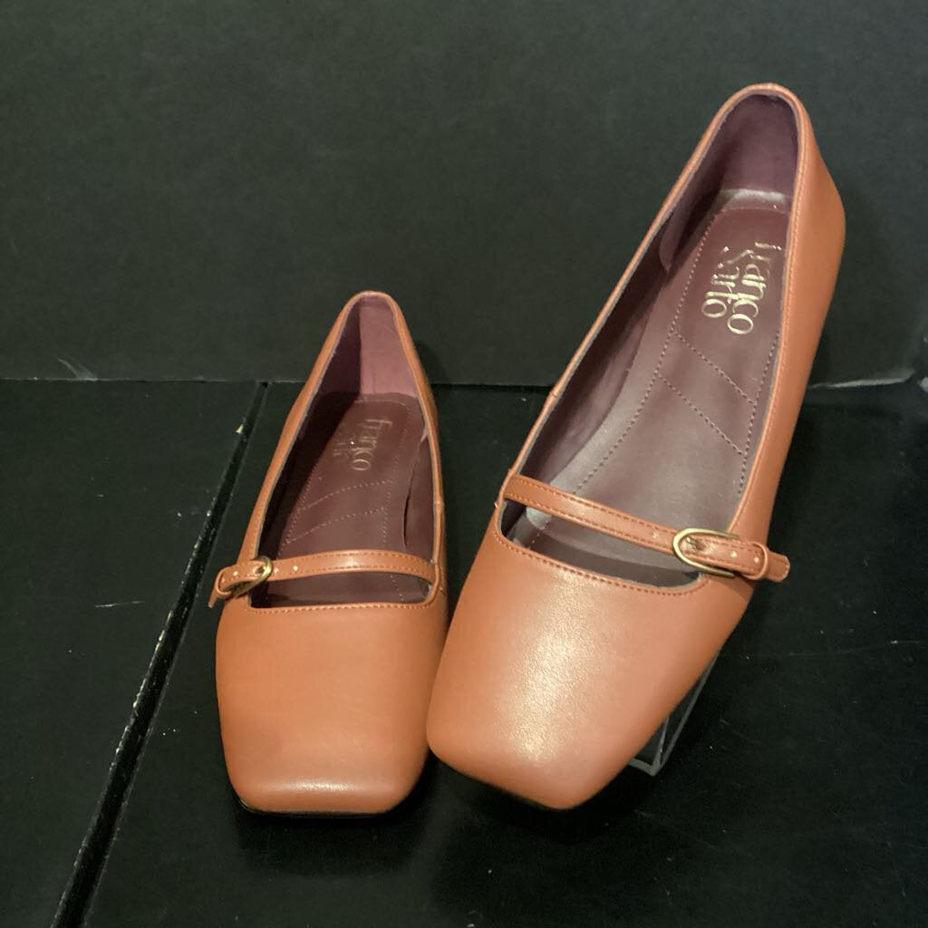 Franco Sarto Leather Flats w Strap SHOES 6