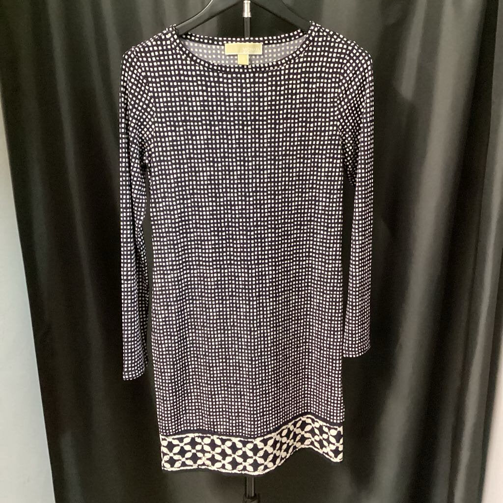 Michael Kors Square Pattern LS DRESSES XS