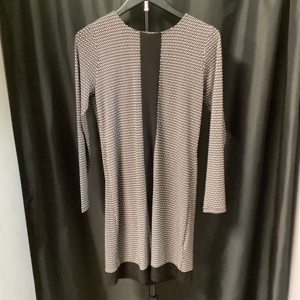 Michael Kors Diamond Print w Stripe LS DRESSES XS