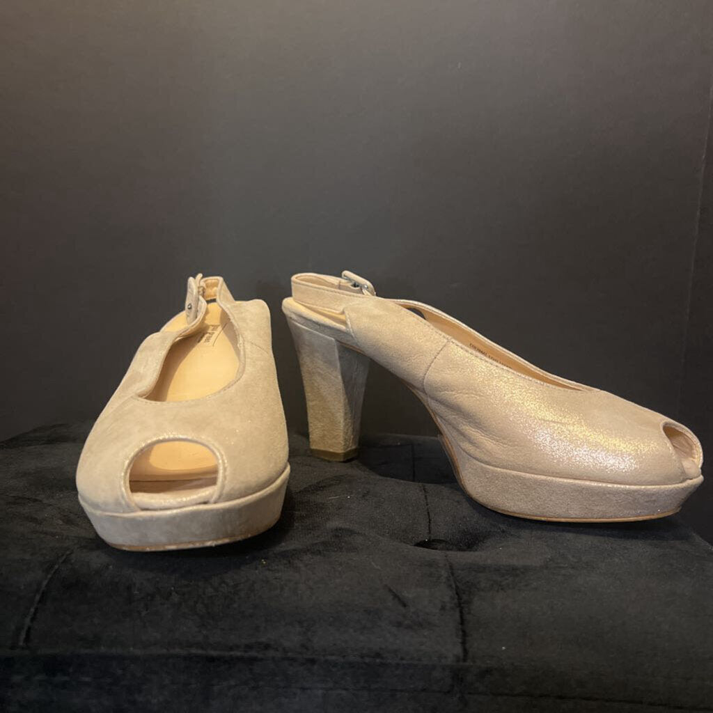 Paul Green Metallic Peep Toe Heels SHOES 8.5