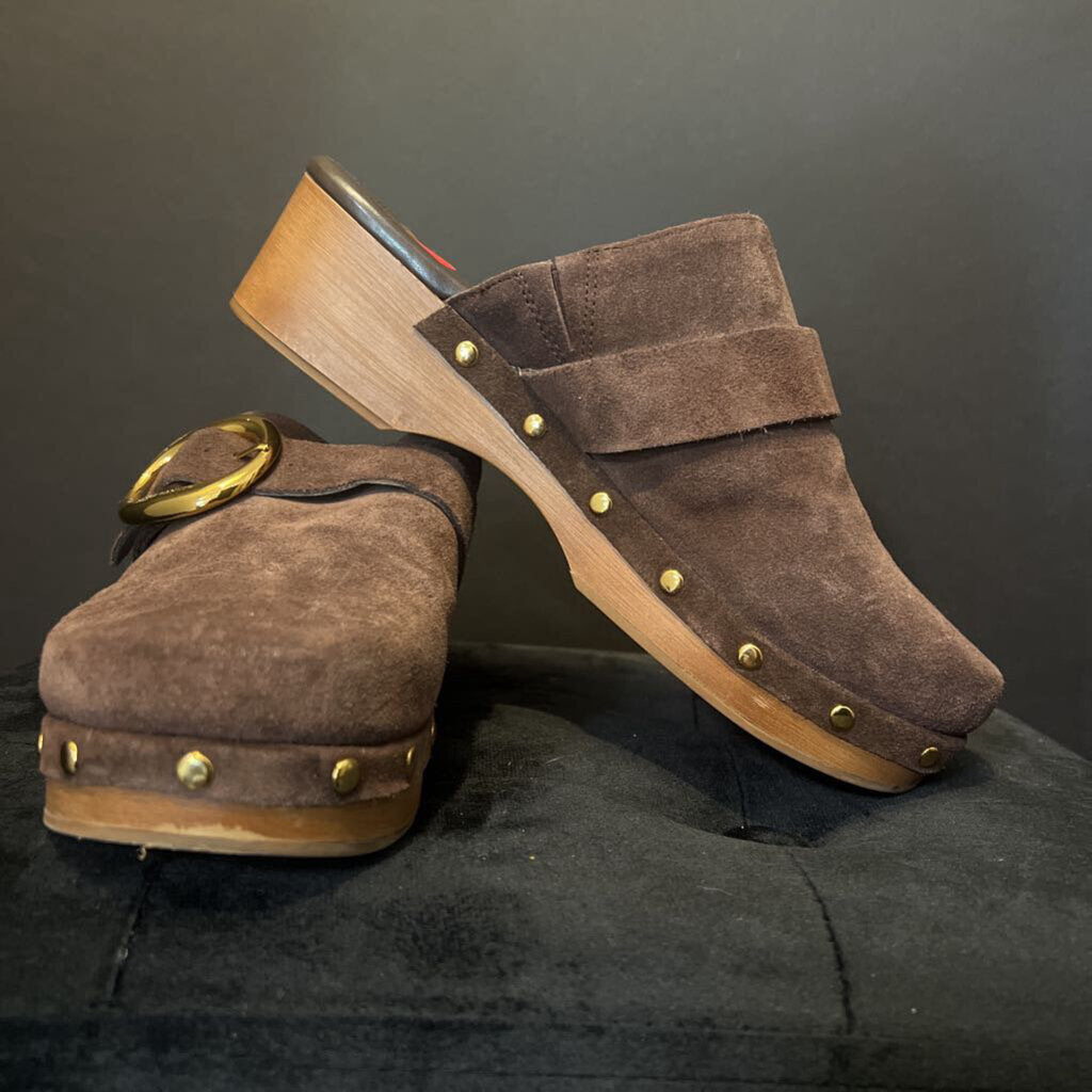Vince Camuto Suede Block Slides SHOES 8