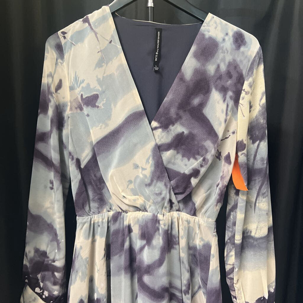 W118 Patterned LS Cross Front DRESSES S