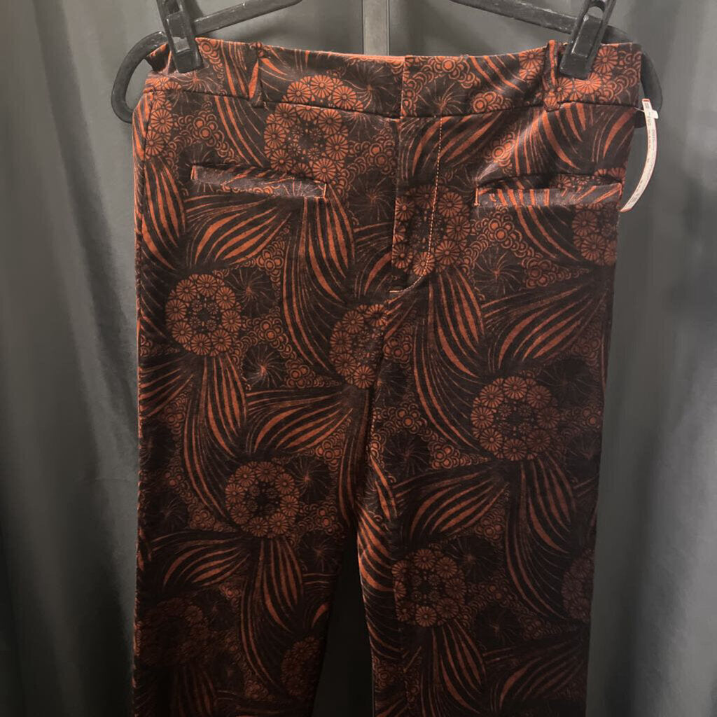 Anthropologie Patterned Velvet PANTS 6