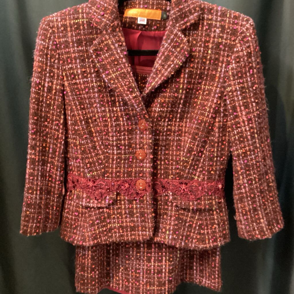 Cynthia Steffe Tweed 2pc Skirt & Blazer SUITS 4/M
