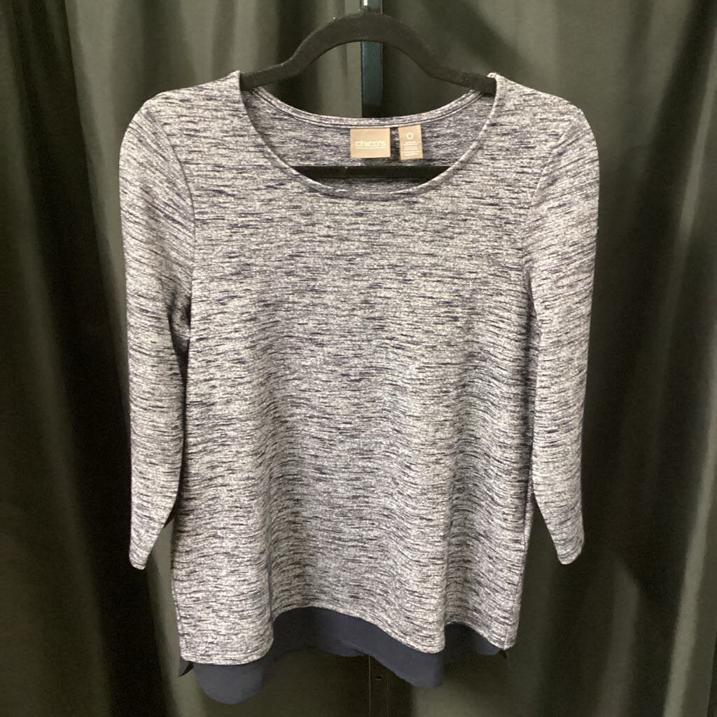 Chicos Crew Neck LS TOPS 0