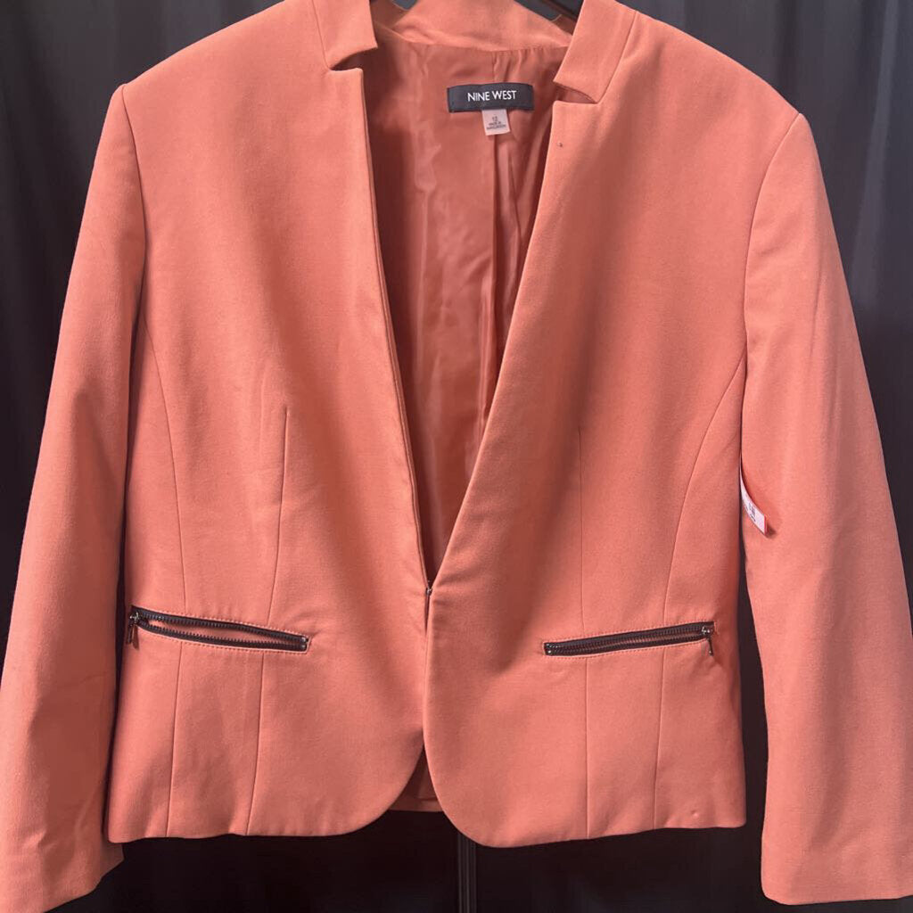 Nine West Zipper Pockets Blazer JACKETS 12