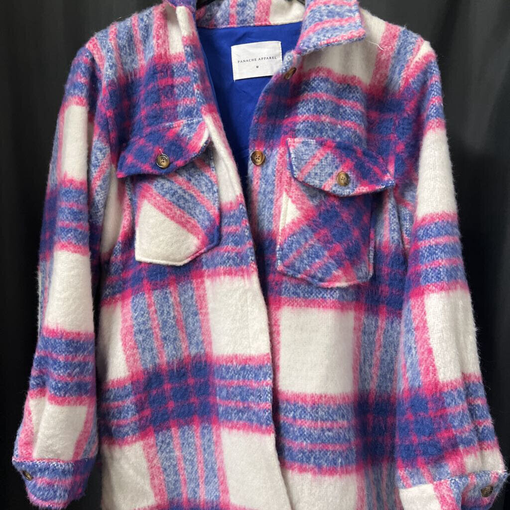 Panache Apparel Plaid Shacket JACKETS M