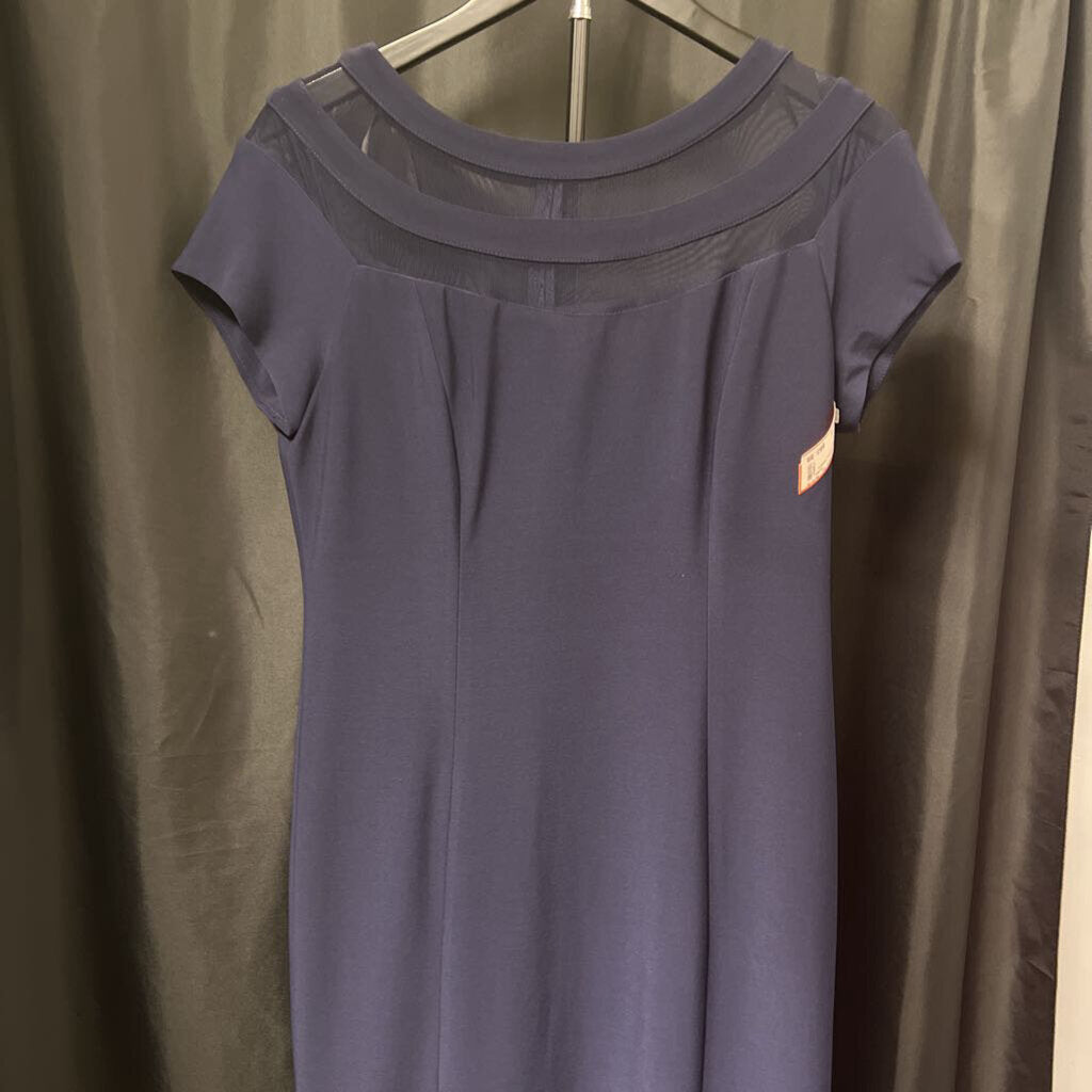 Xscape Sheer Panel Stripe Flounce EVENING 8