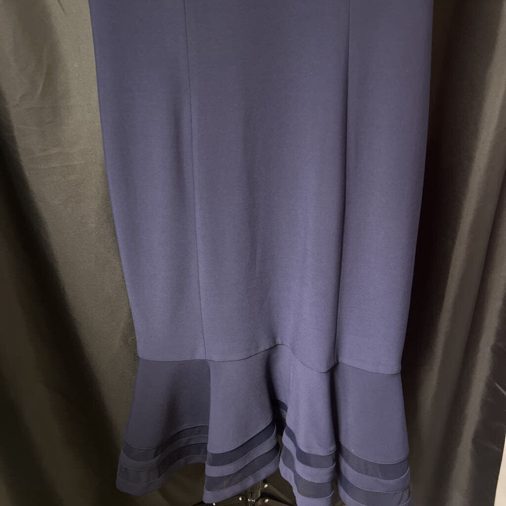 Xscape Sheer Panel Stripe Flounce EVENING 8