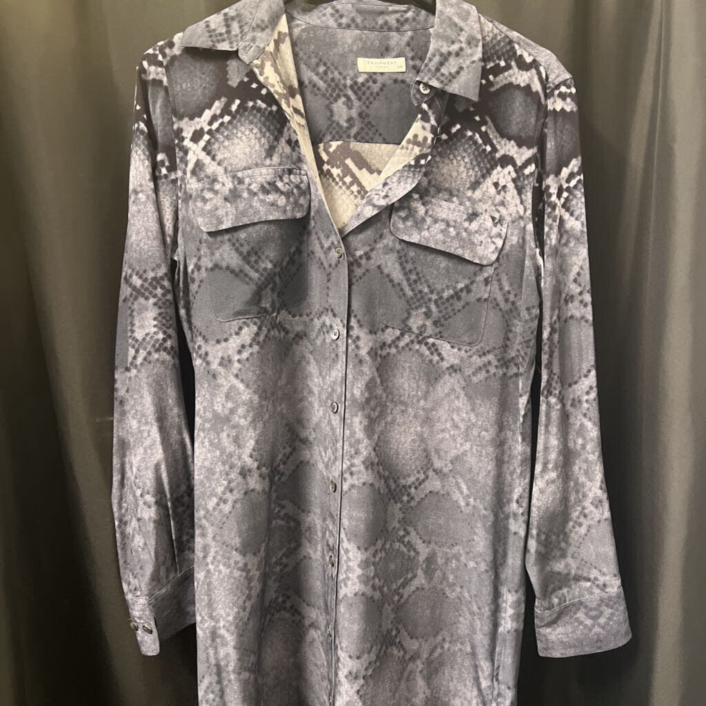 Equipment Snakeskin Button Up Pockets TOPS M