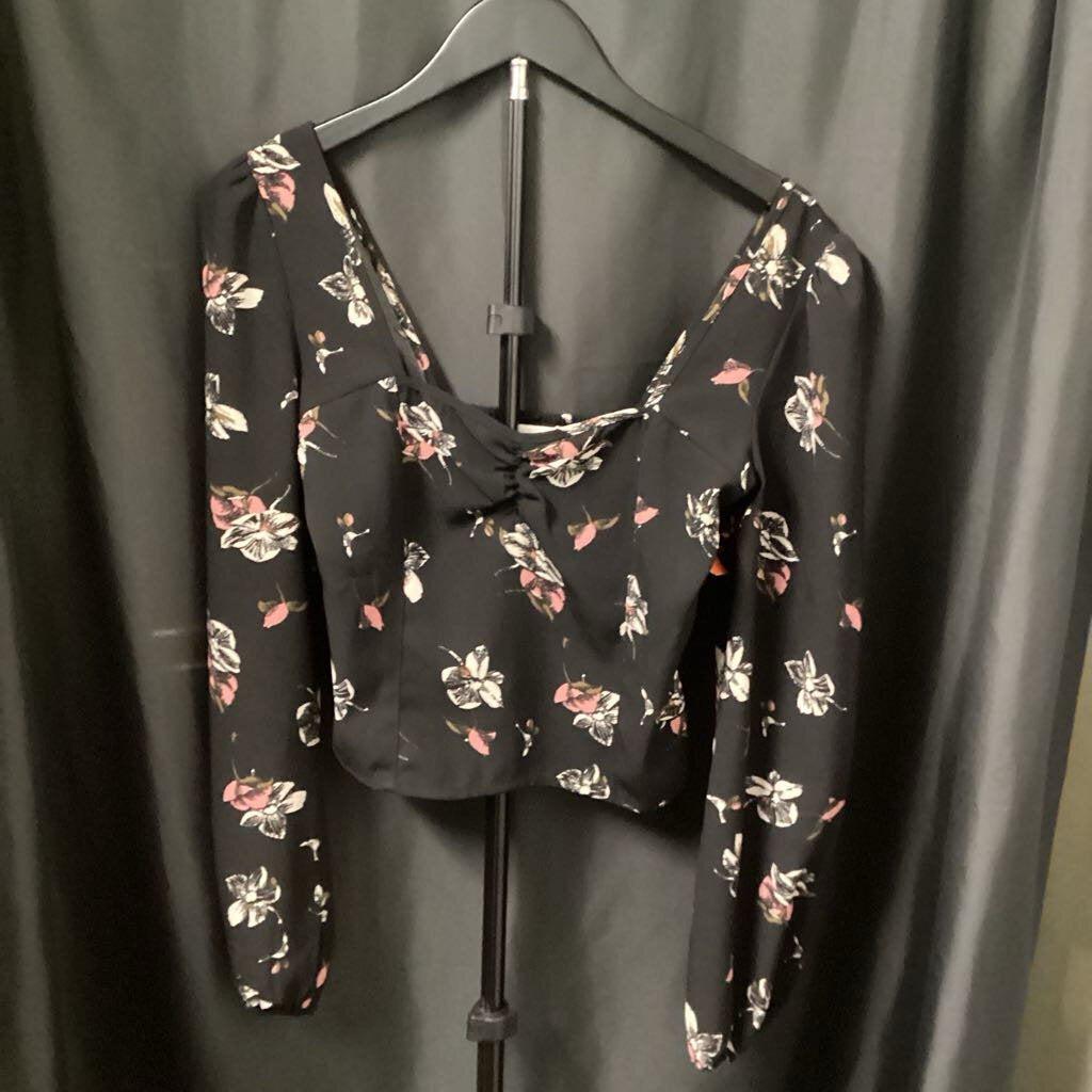 WAYF L/S Floral Crop TOPS S