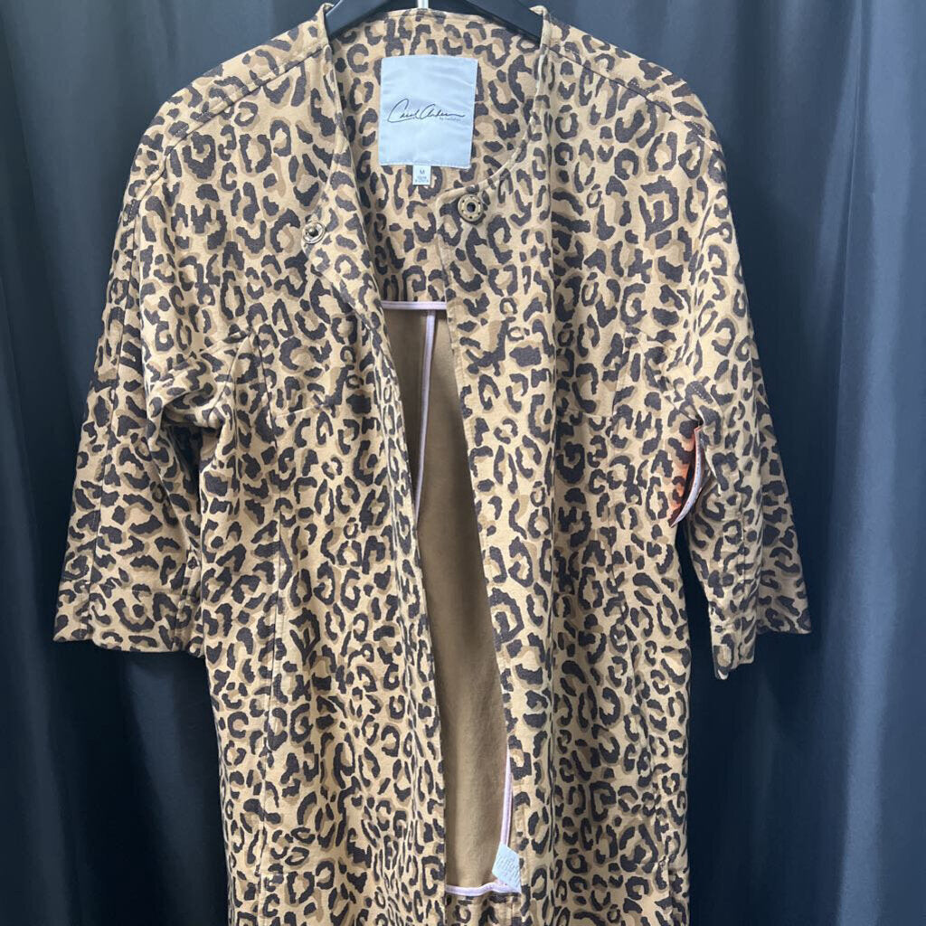 Carol Anderso 3/4 Sleeve Cheetah Longline JACKETS M