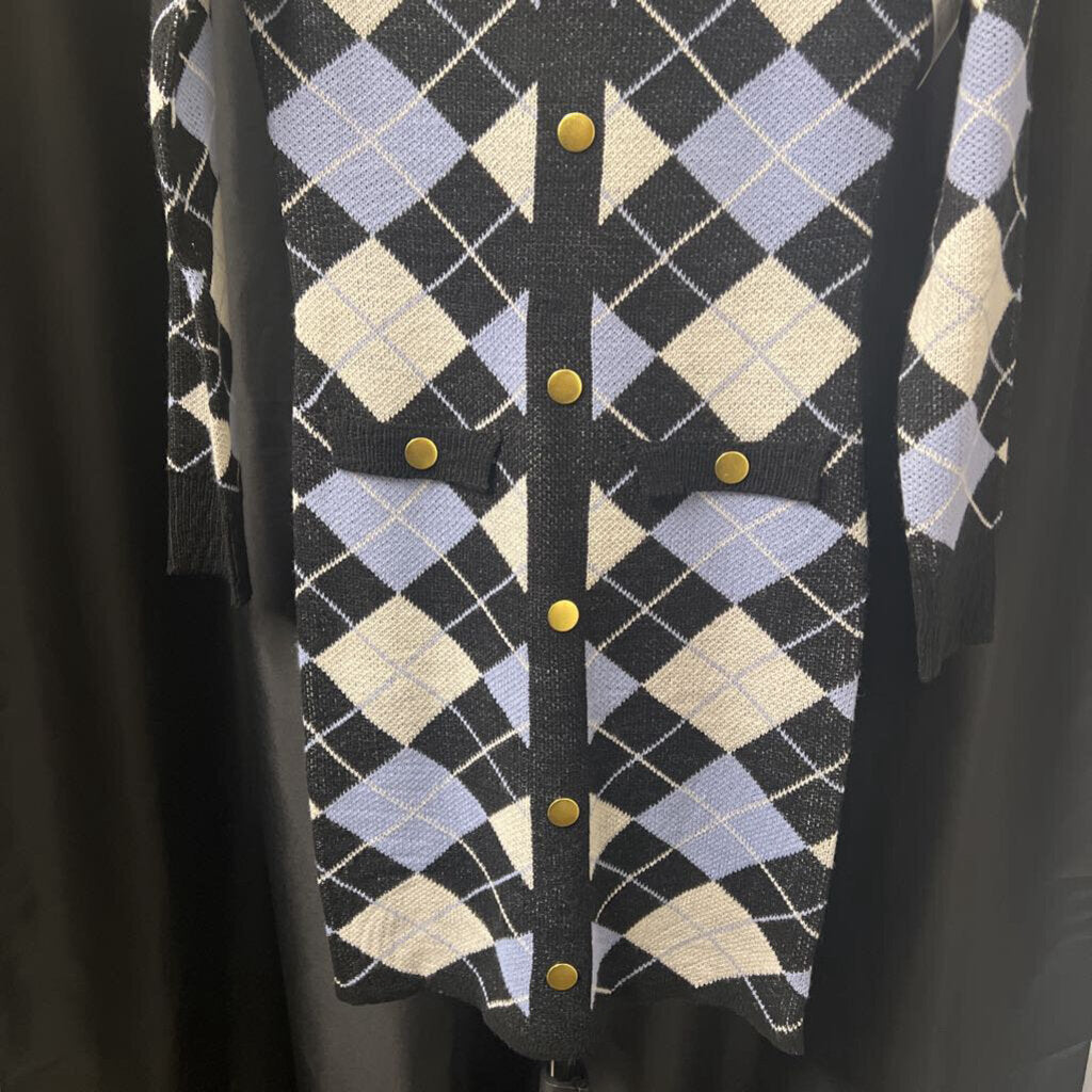 Say What NWT Argyle LS Knit DRESSES S
