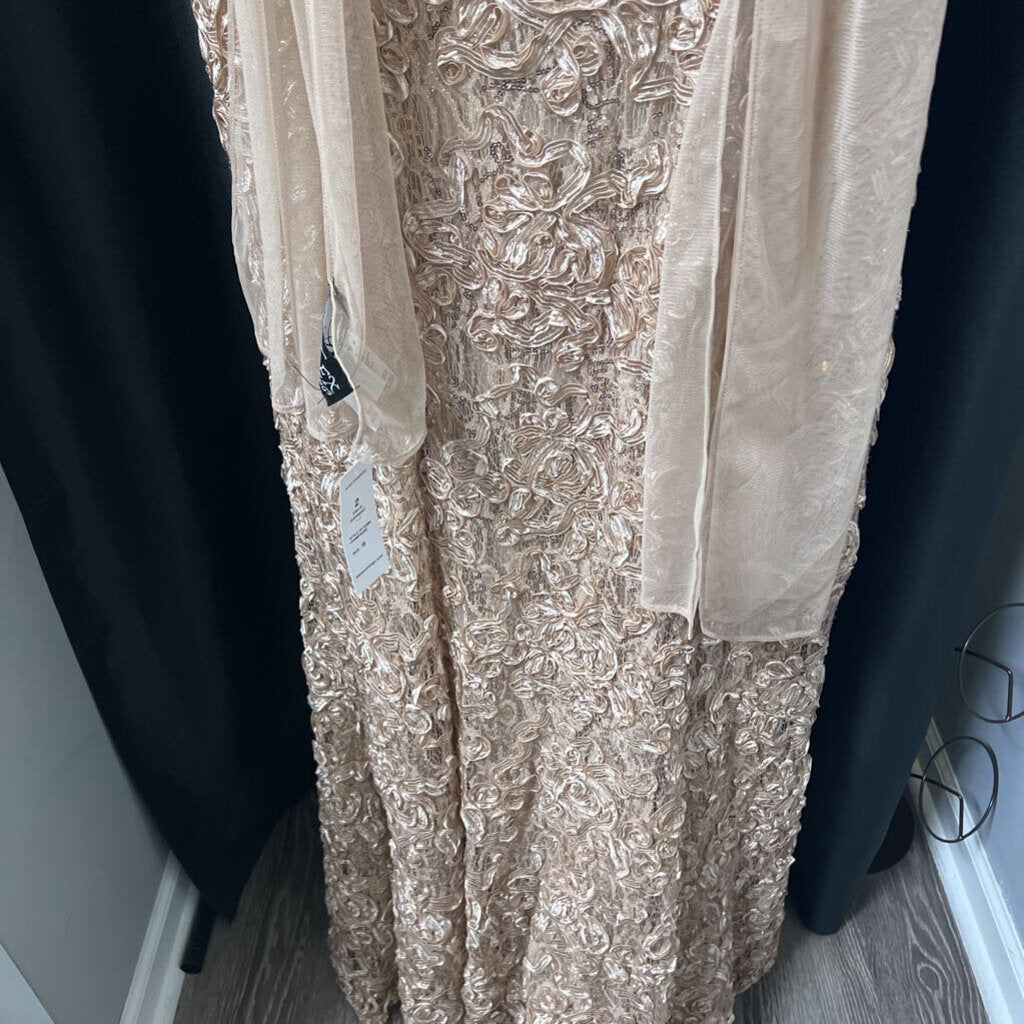 Alex Evenings NWT Lace Overlay w Scarf Shawl EVENING 18