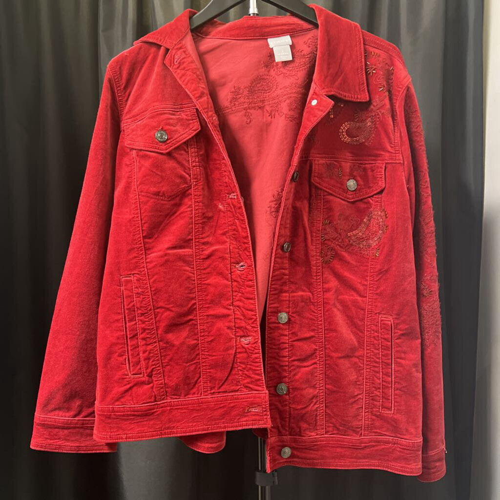 Chicos Velvet Lightweight w Bead Detail JACKETS 2