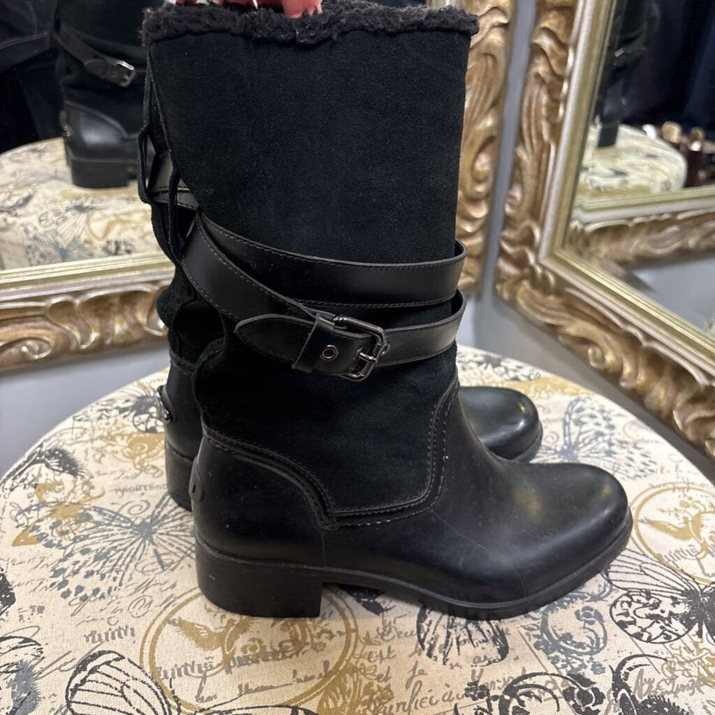 Coach Suede Fur Lined Midi BOOTS 8