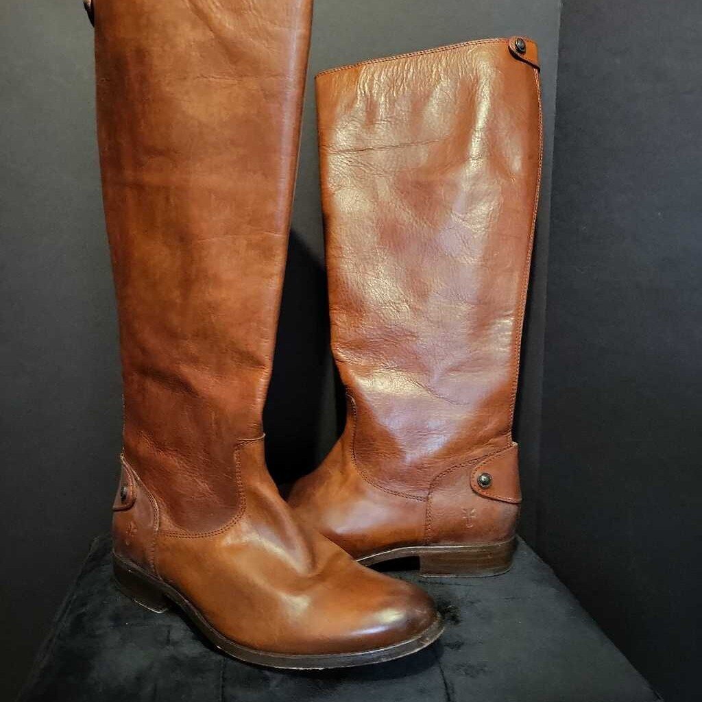 Frye Tall Leather Flat BOOTS 10