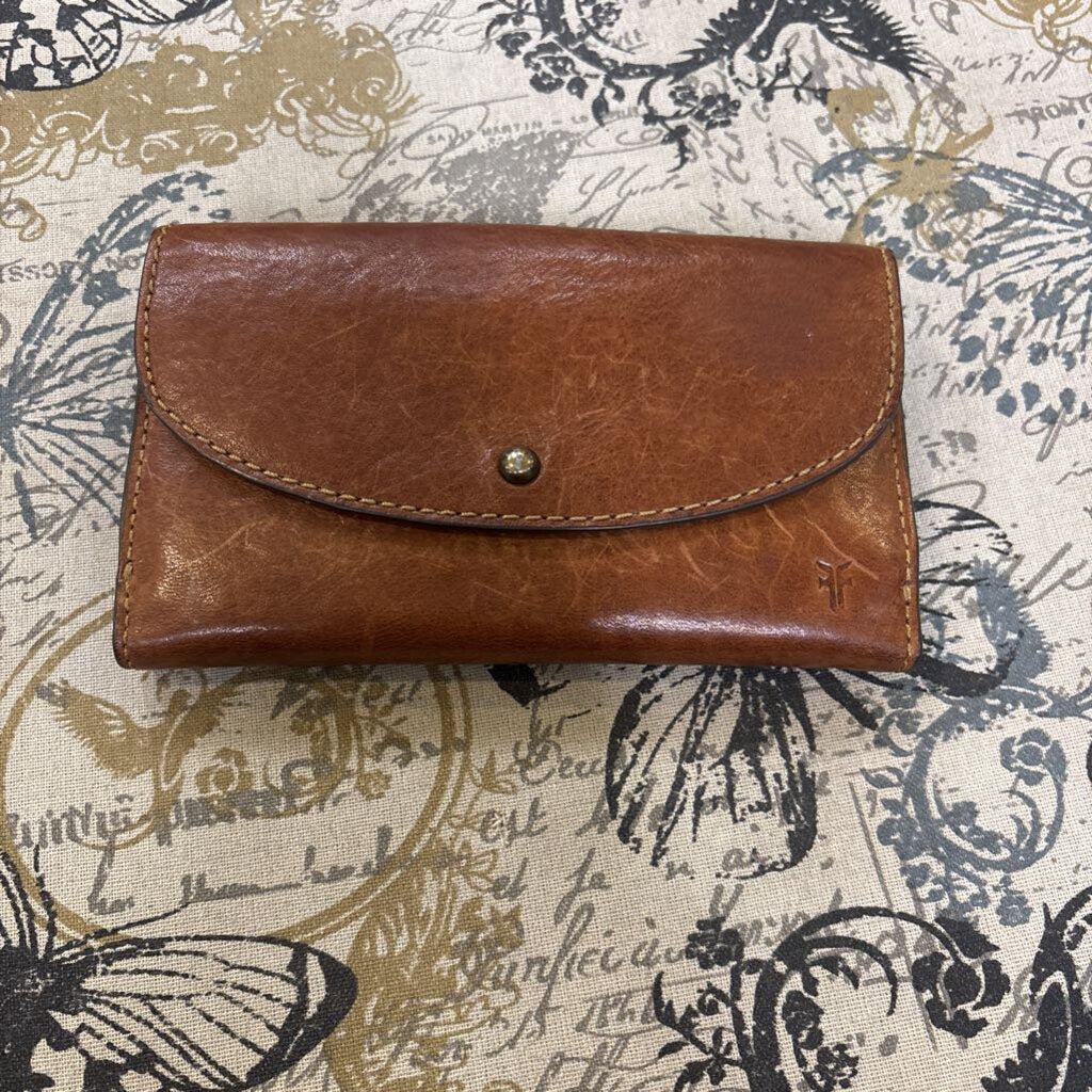Frye Leather Distressed Snap Front WALLETS S