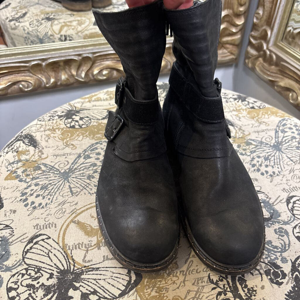 Paul Green Leather Midi Flats BOOTS 8.5