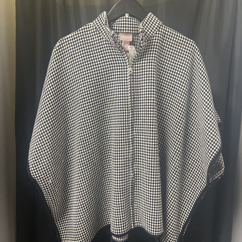 Chicos Houndstooth Poncho SWEATERS S/M