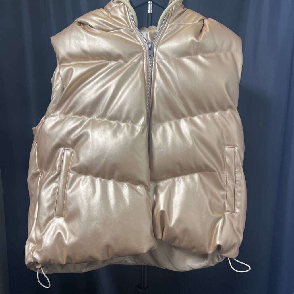 Easel Metallic Hooded Puffer Vest VESTS S