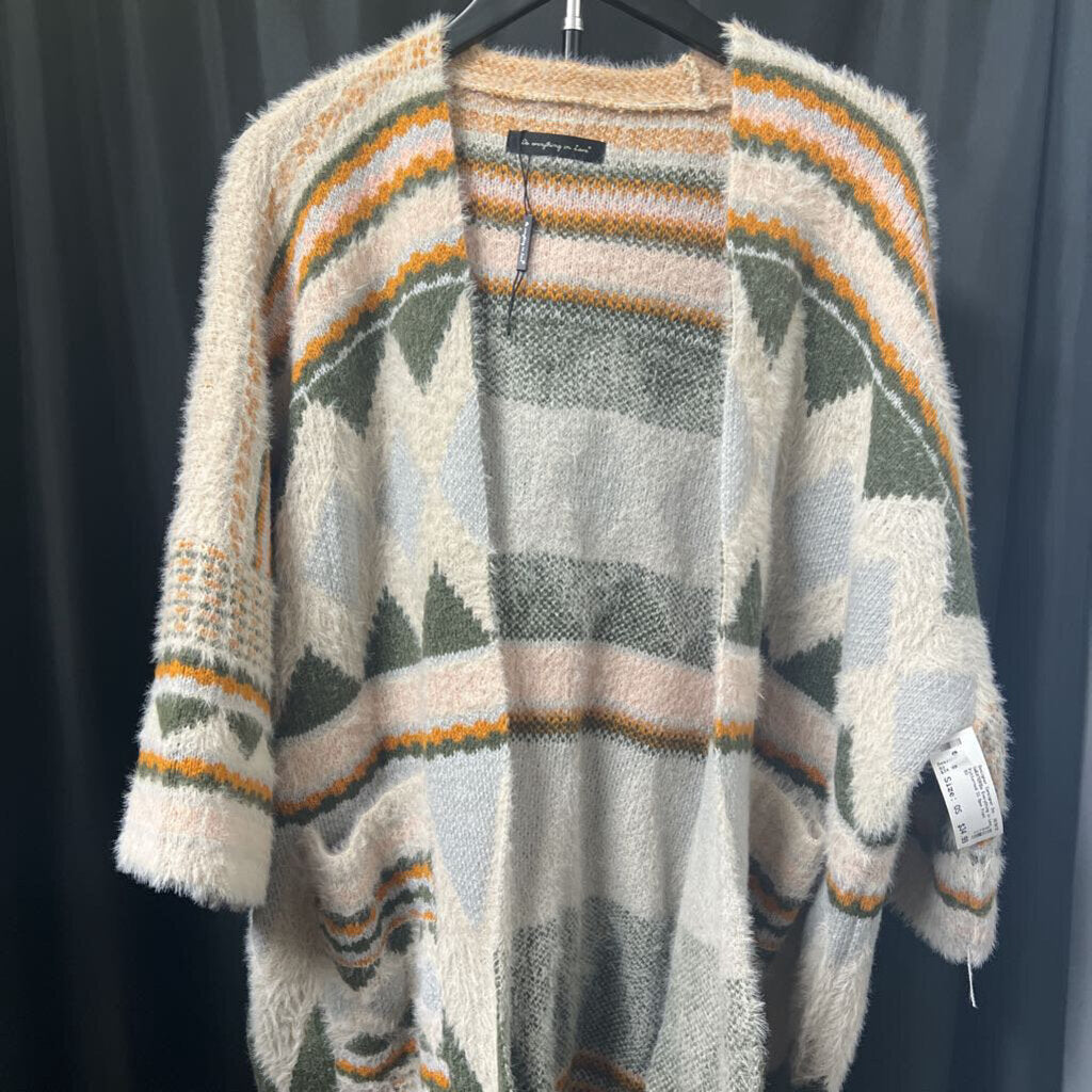 Do Everything in Love Patterned SS Open Front SWEATERS OS