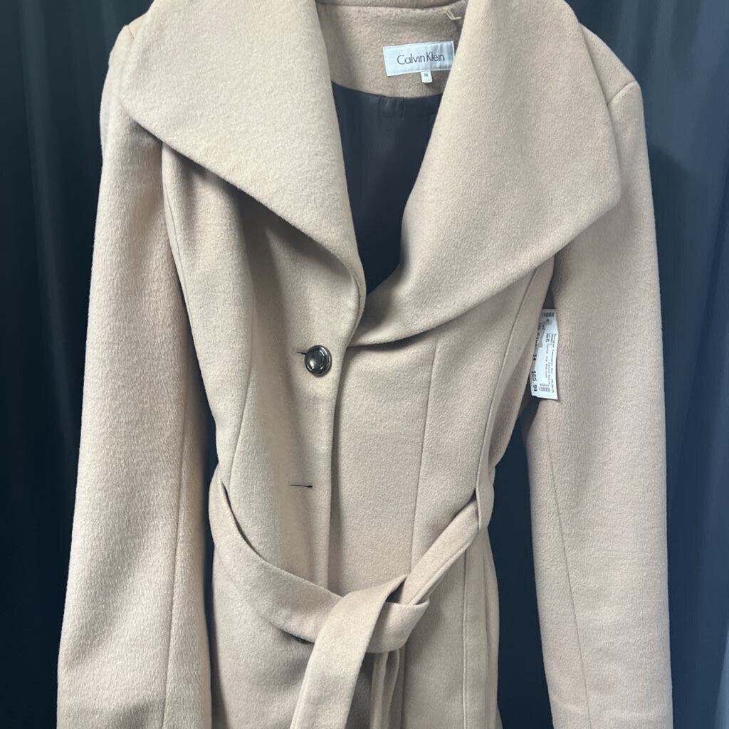 Calvin Klein Large Collar Tie Overcoat JACKETS 14