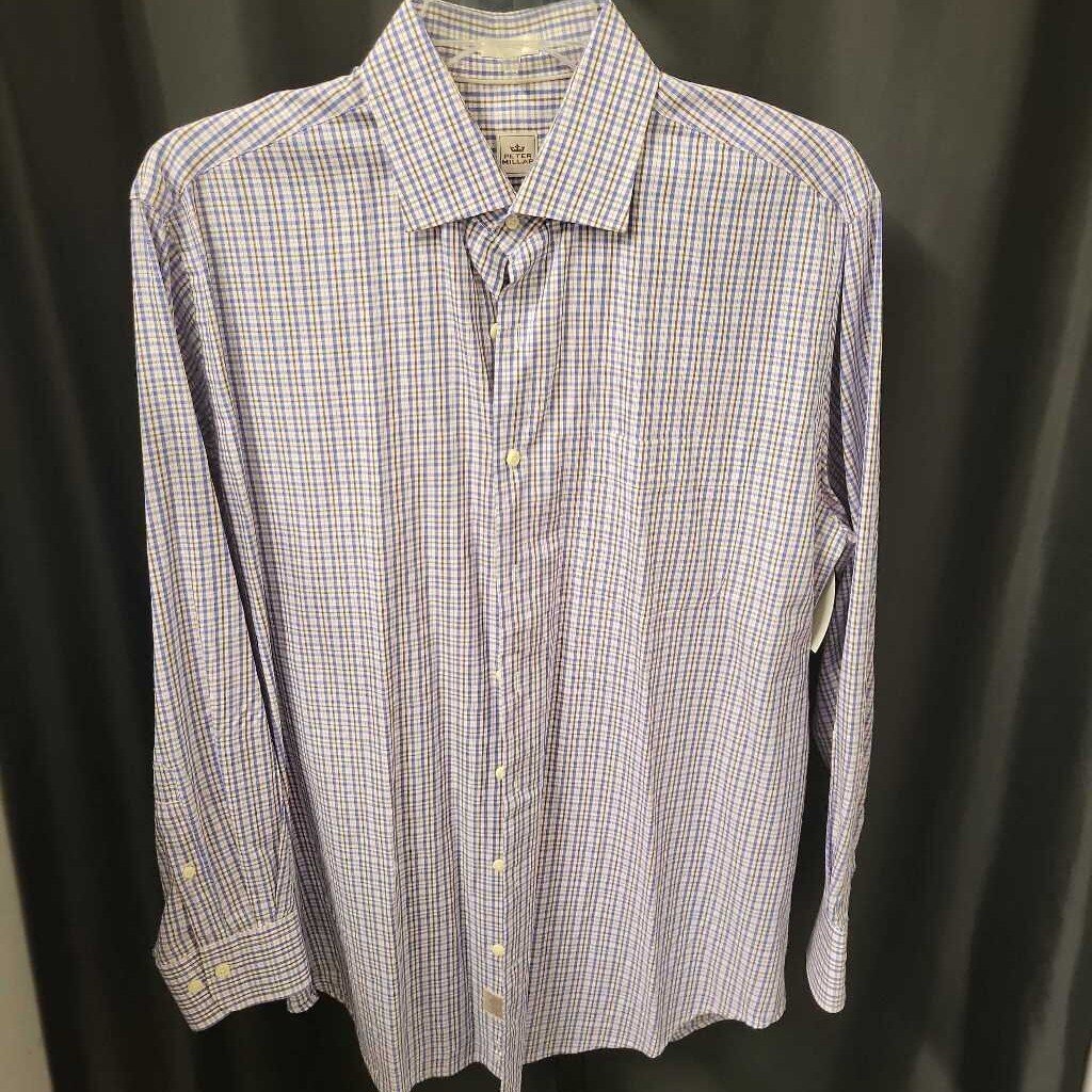Peter Millar Plaid Button Down MENS SHIRTS L