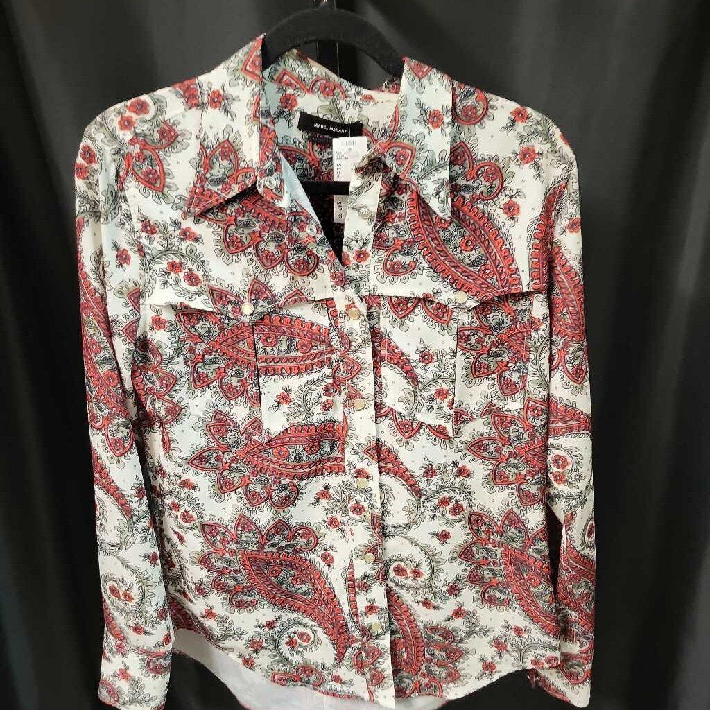 Isabel Marant Paisley Print Button Up TOPS S