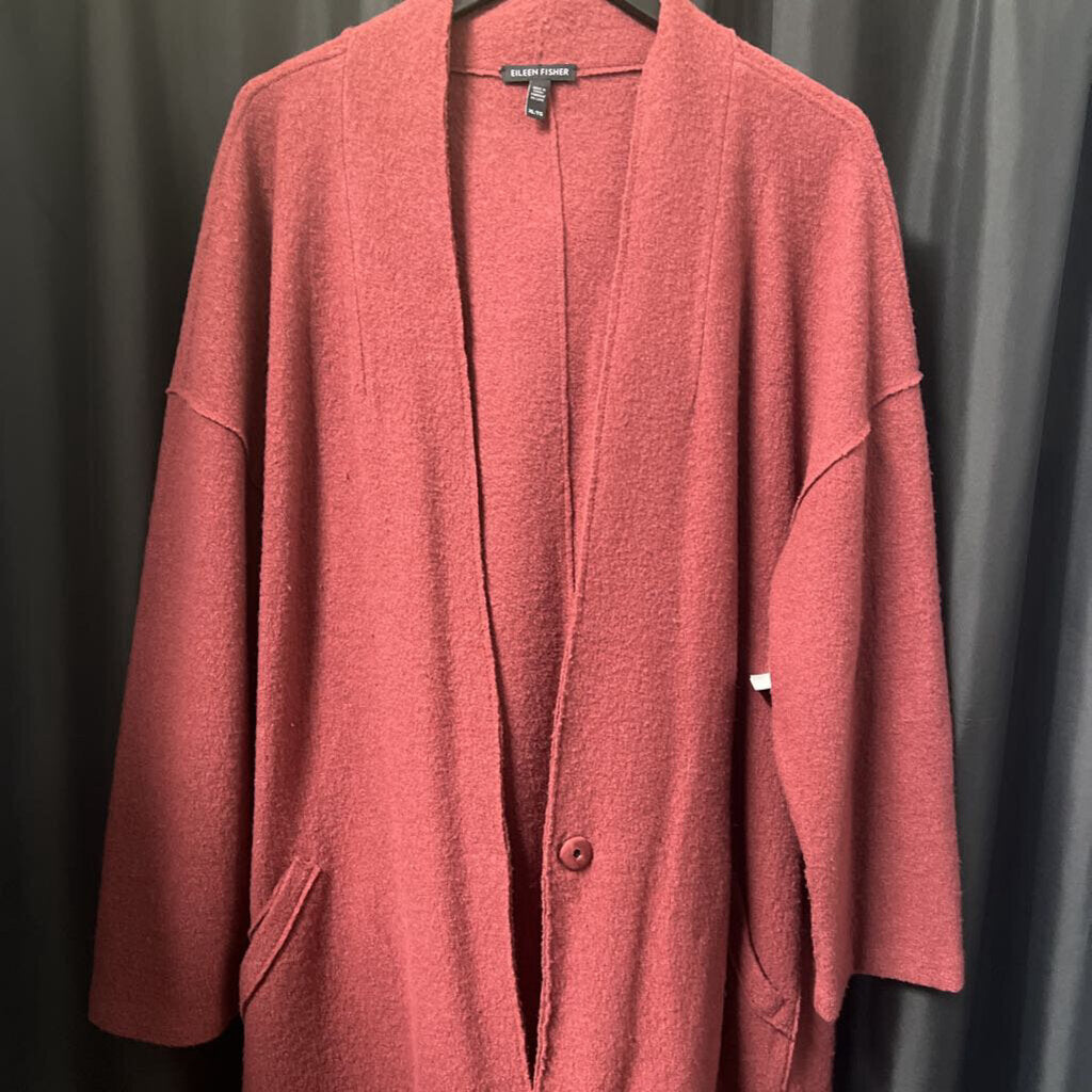 Eileen Fisher Fuzzy Open Front Cardi SWEATERS XL