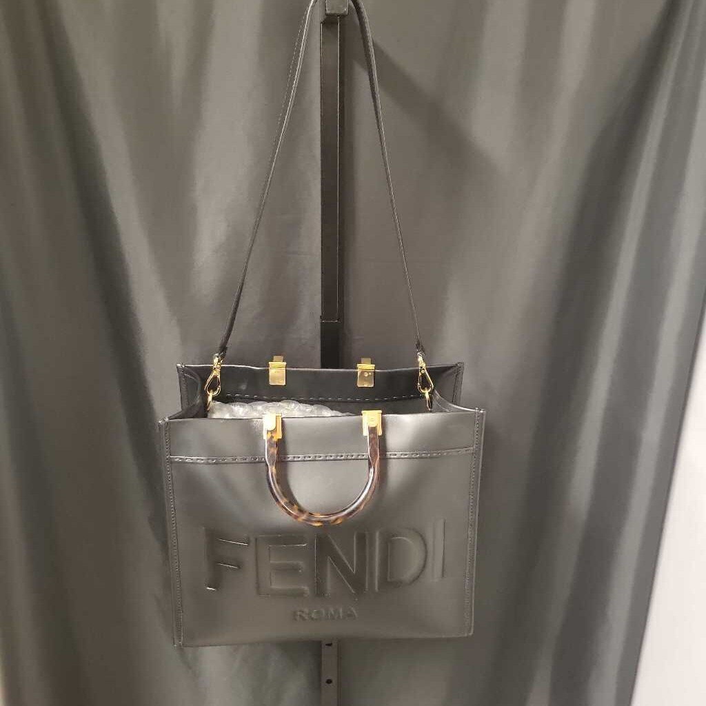 Fendi Fendi Embossed Square CB Tote w Top Handles HANDBAGS L
