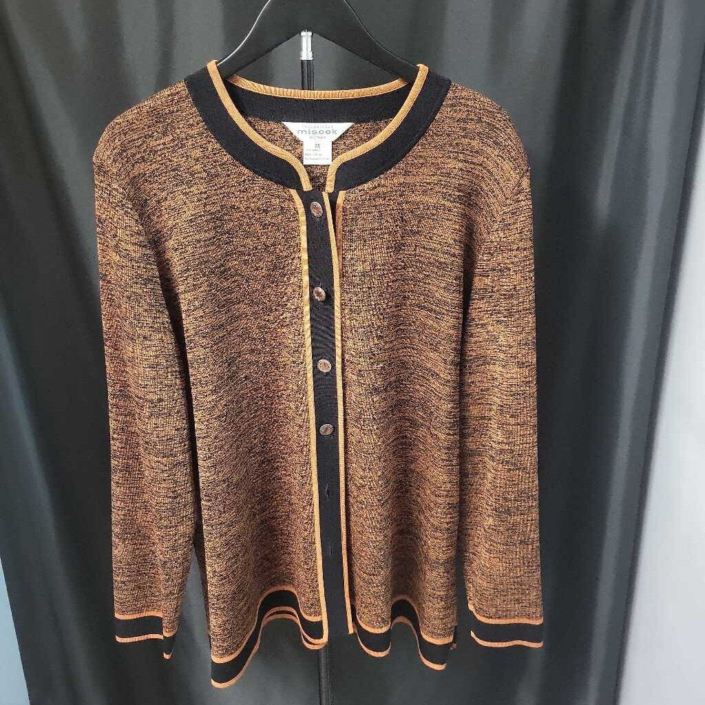 Misook Stripe Detail Open Front SWEATERS 2X