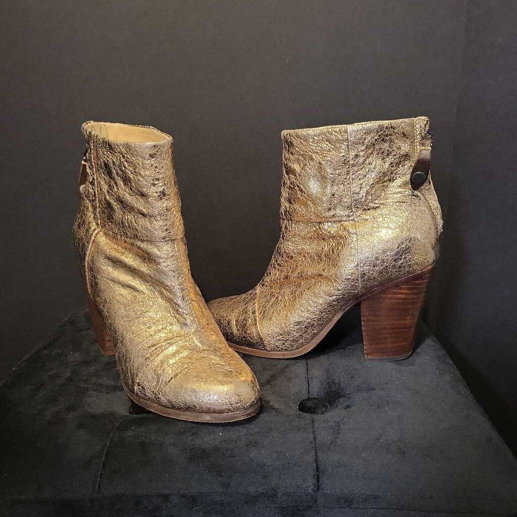 Rag & Bone Metallic Heeled Ankle BOOTIES 36.5