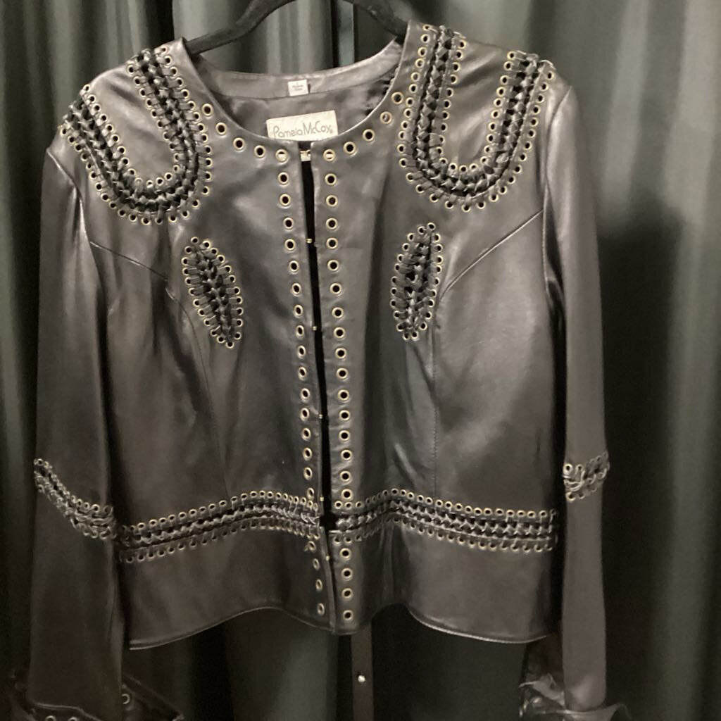 Pamela McCoy Leather Cut Outs JACKETS S/M