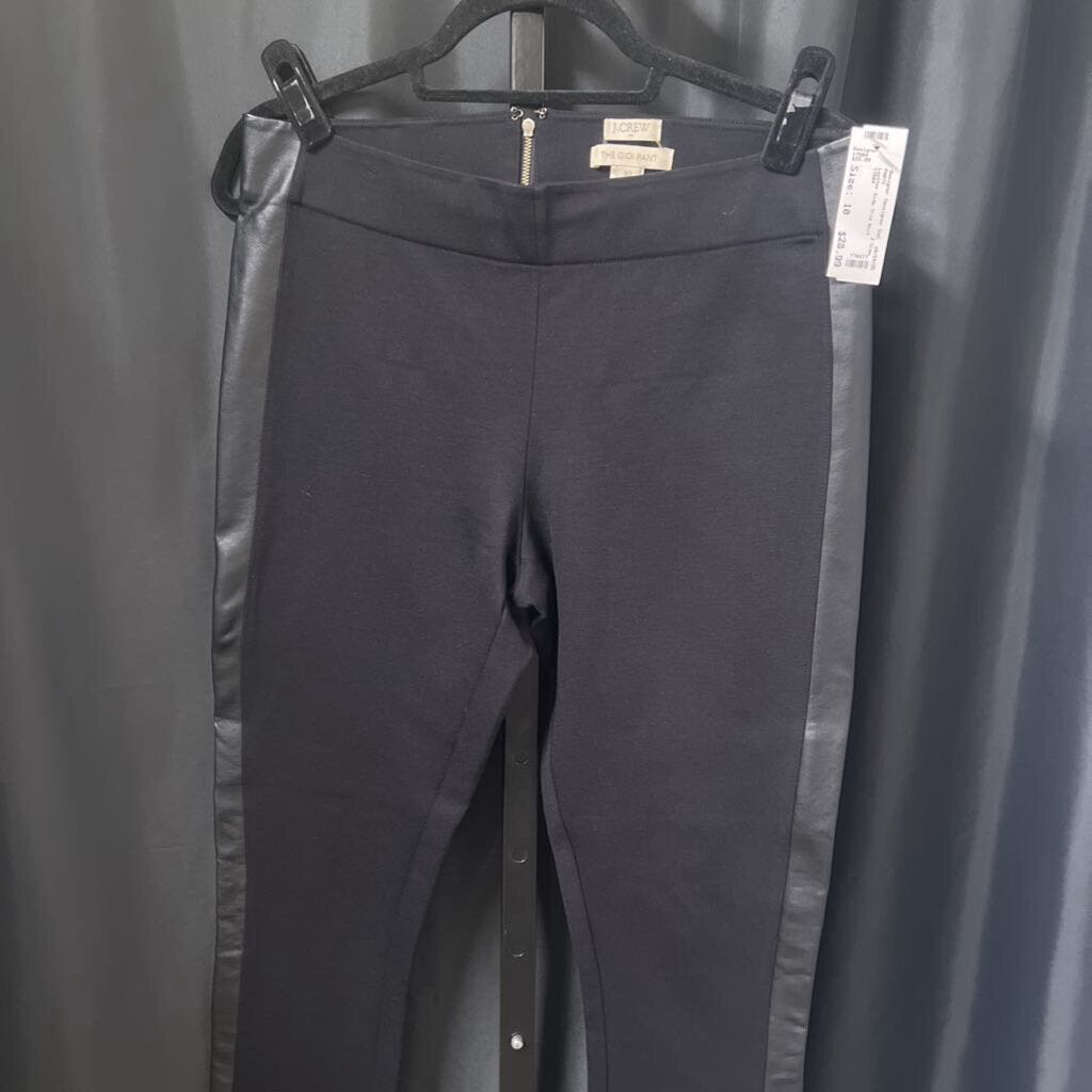 J Crew Leather Side Trim Knit PANTS 10