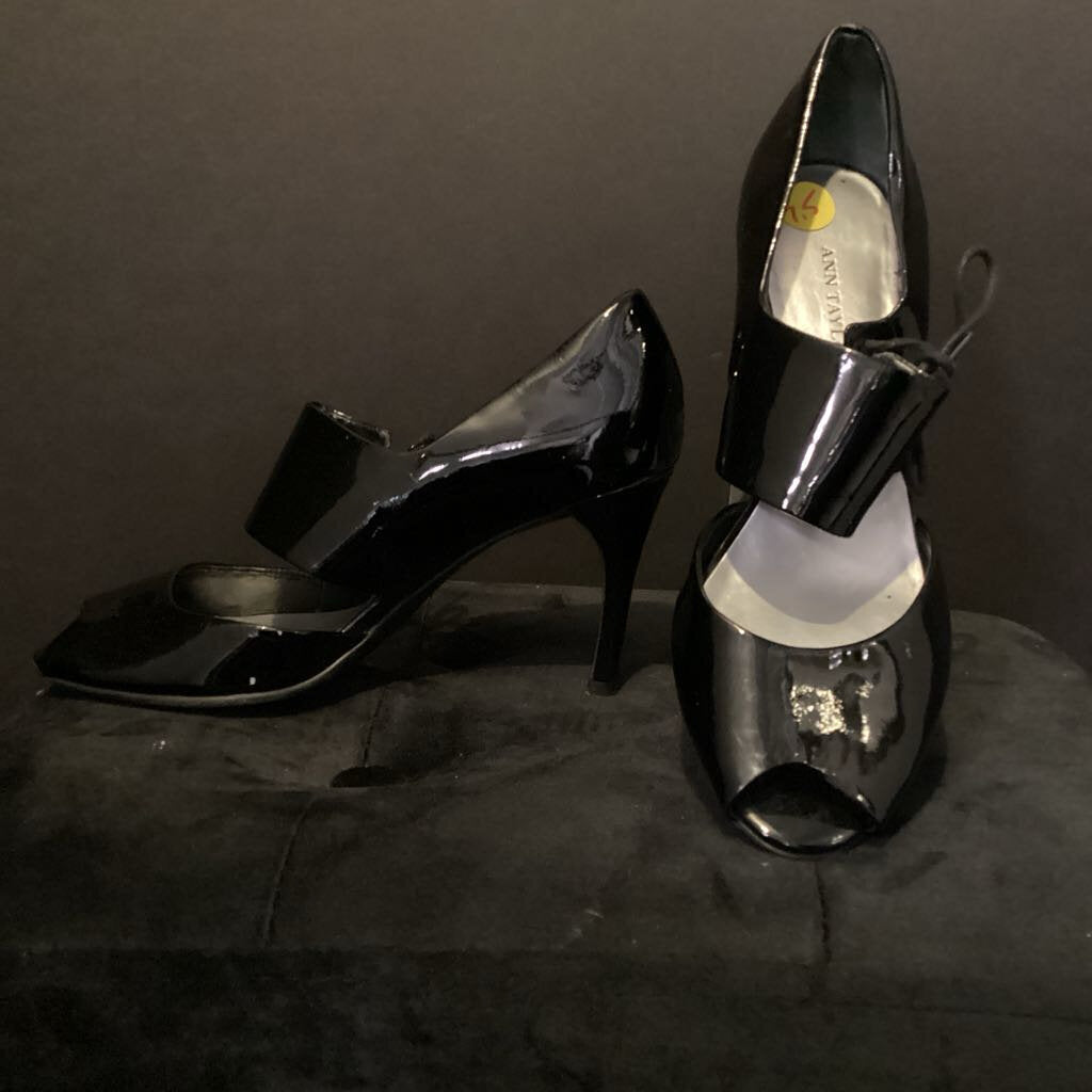 Ann Taylor Patent Peep Toe Heels SHOES 7.5