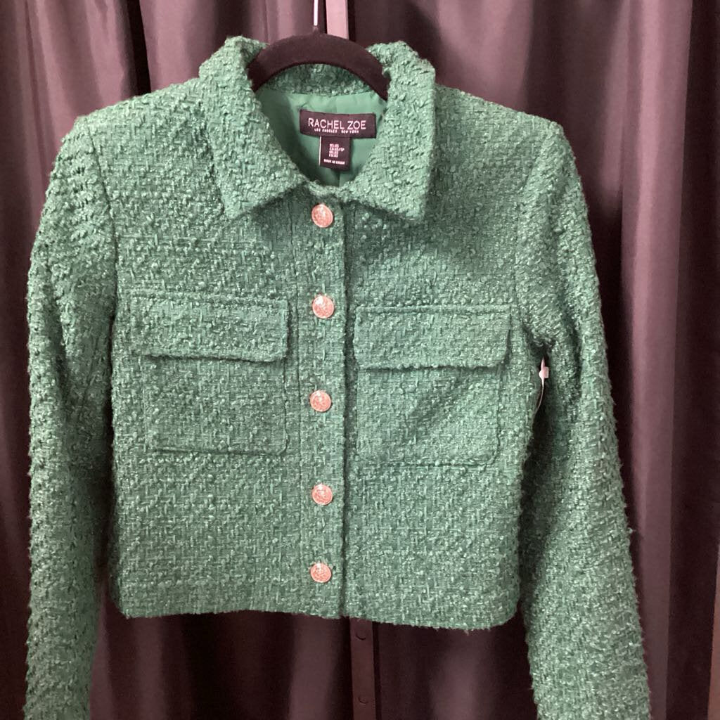 Rachel Zoe Cropped Tweed Blazer JACKETS XS