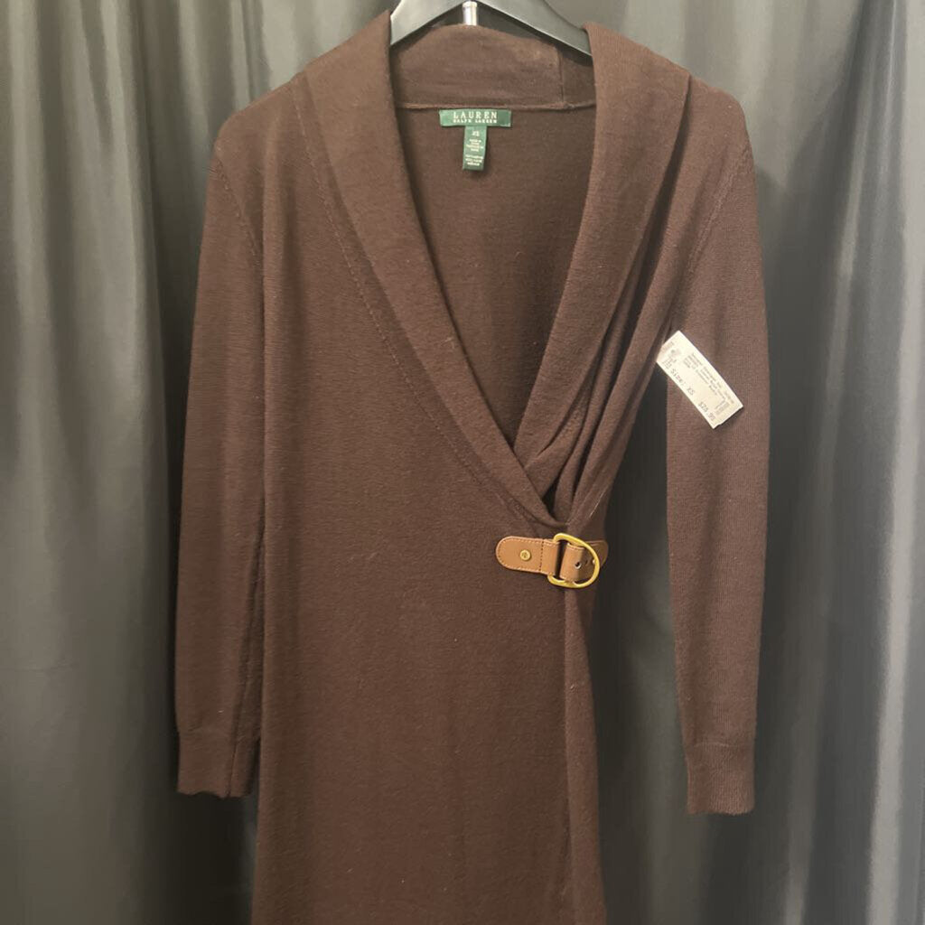 Lauren Ralph Lauren Knit LS Crossover Buckle Detail DRESSES XS