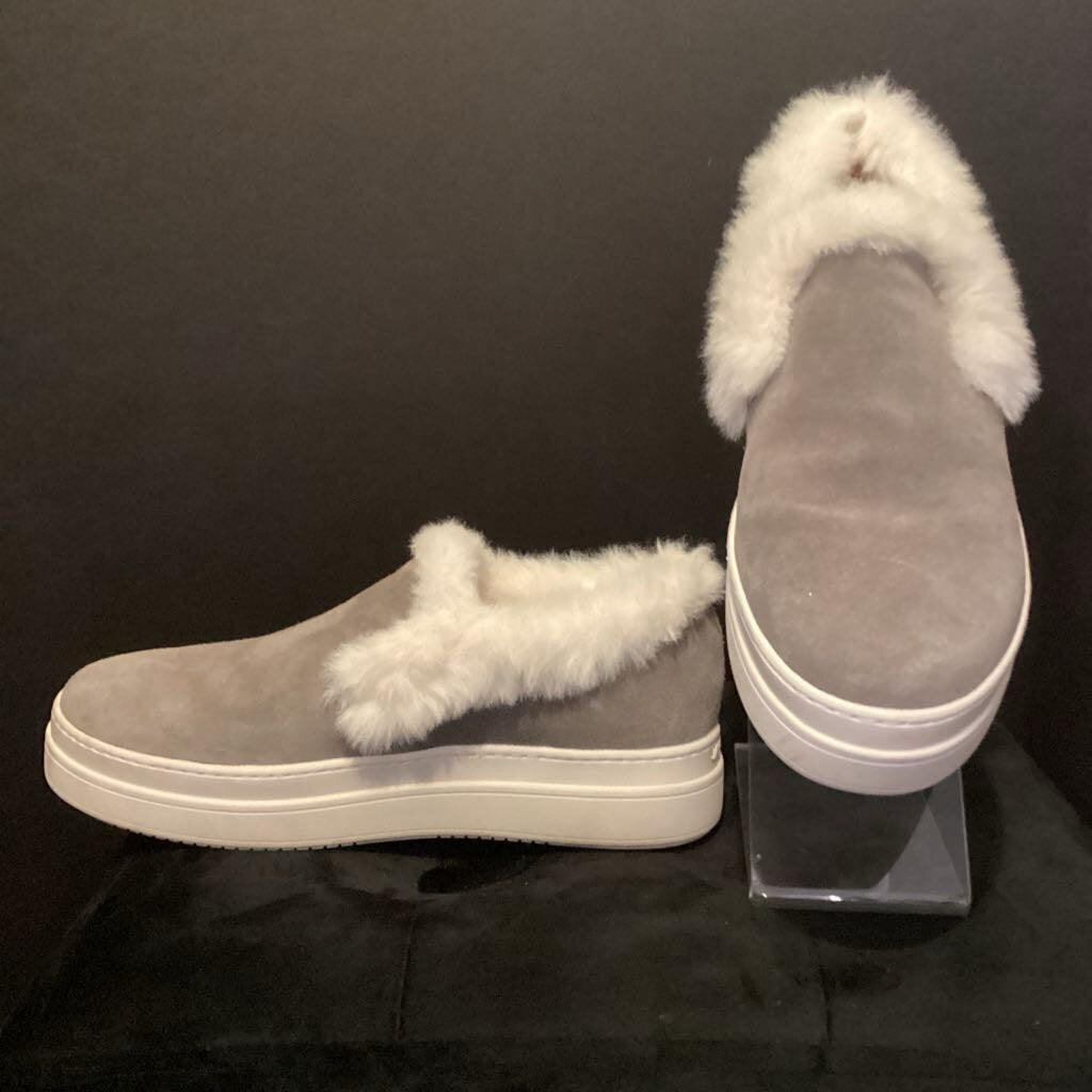 J Slides Fur Lined Suede Slip On Sneakers SHOES 9