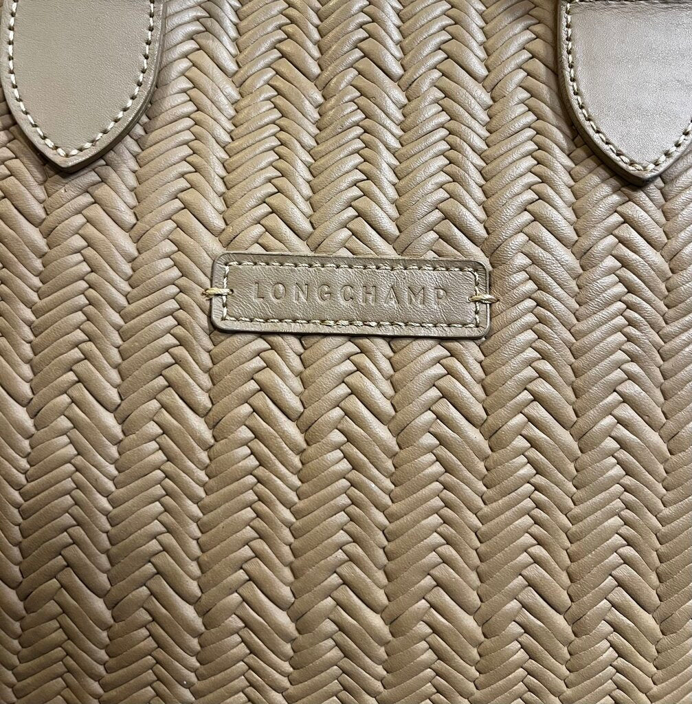 Longchamp Leather Basketweave Tote HANDBAGS L