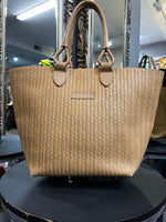Load image into Gallery viewer, Longchamp Leather Basketweave Tote HANDBAGS L
