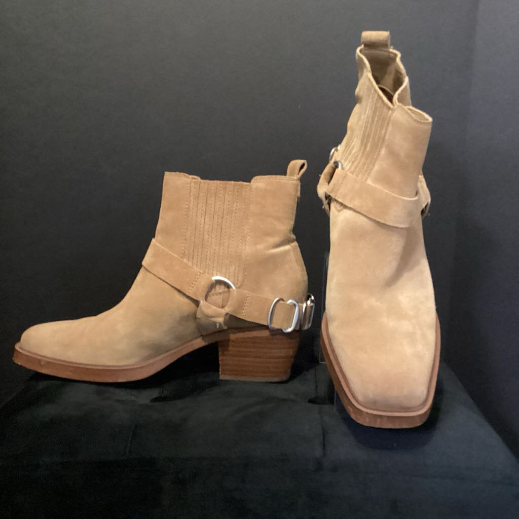 Sam Edelman Suede Flat Ankle w Strap BOOTIES 7.5