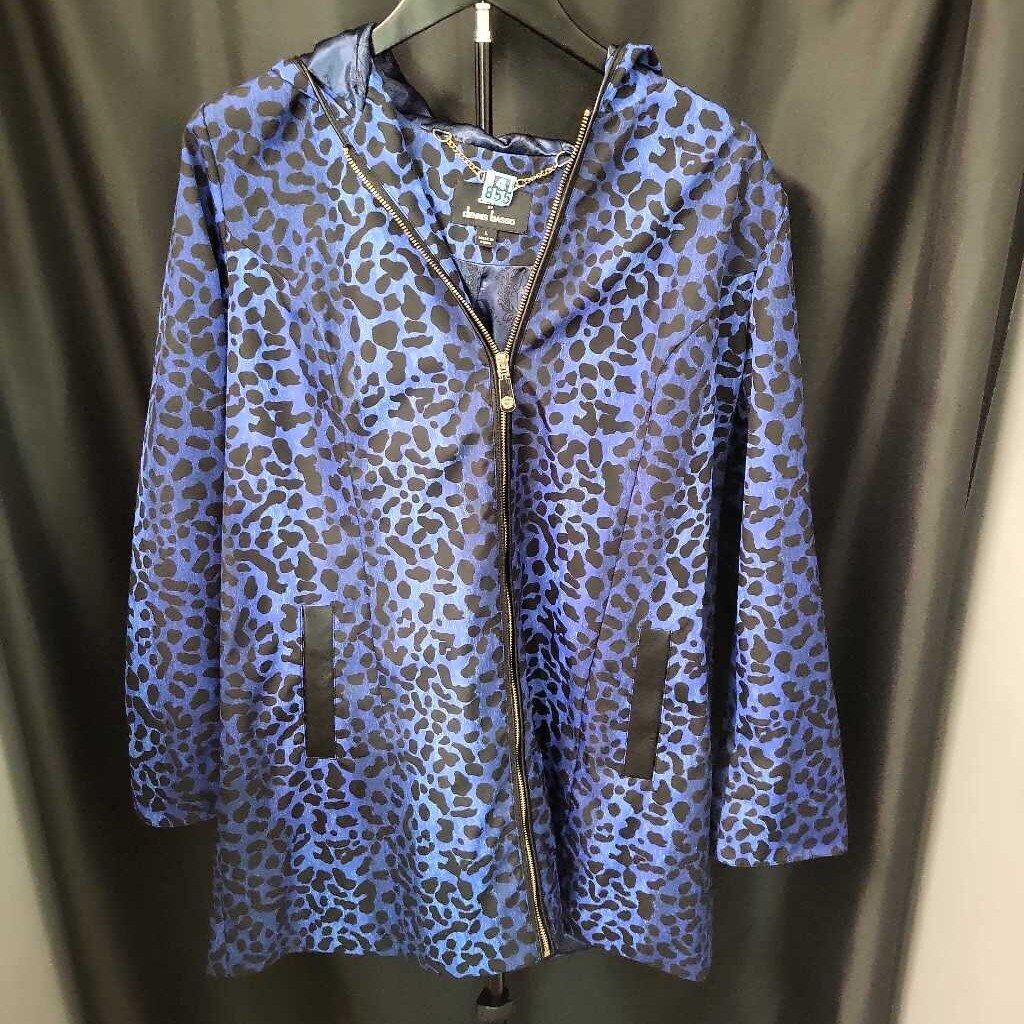 Dennis Basso Cheetah Print Rain Jacket JACKETS L