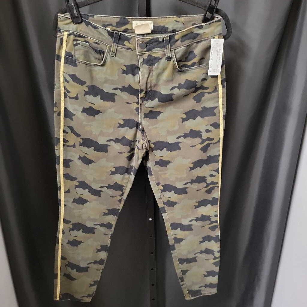 L'Agence Camo Print w Sparkle Stripe PANTS 28