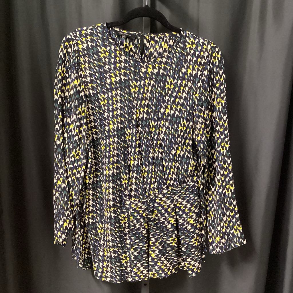 Lafayette 148 Patterned Pleated Bottom LS TOPS 10