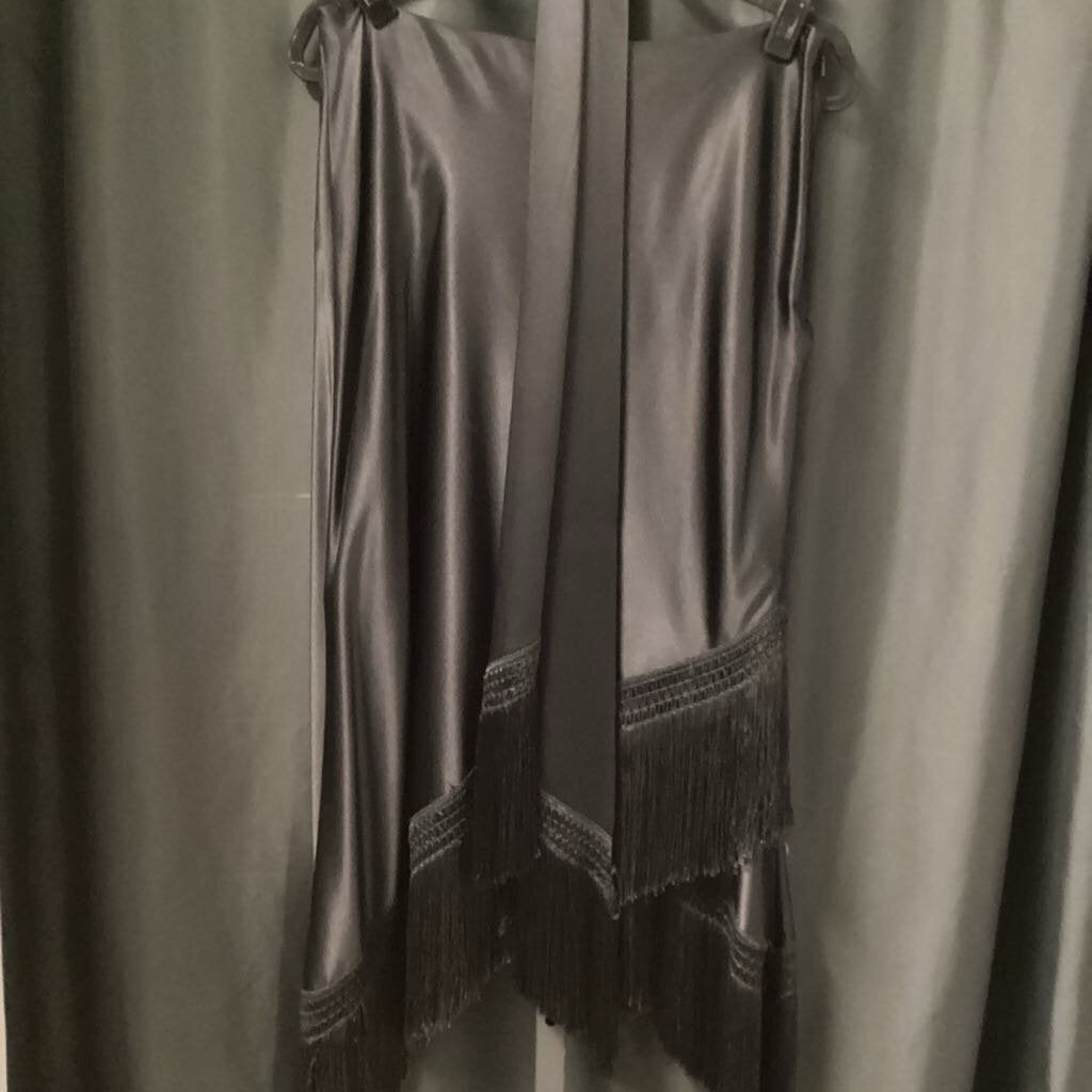 J Peterman Silk Fringe Bottom w Fringe Scarf SKIRTS 12