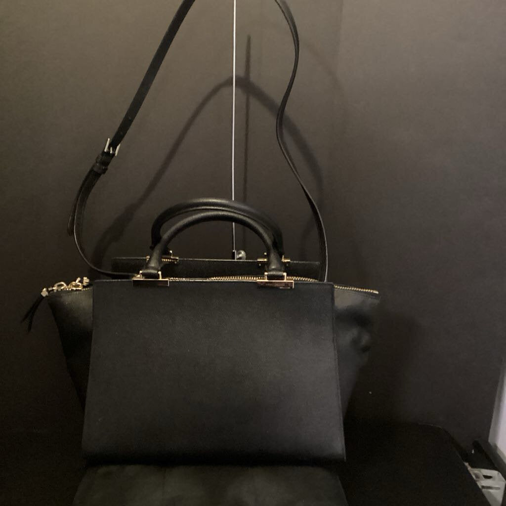 Henri Bendel Safiano Leather Zip Top CB Strap HANDBAGS L