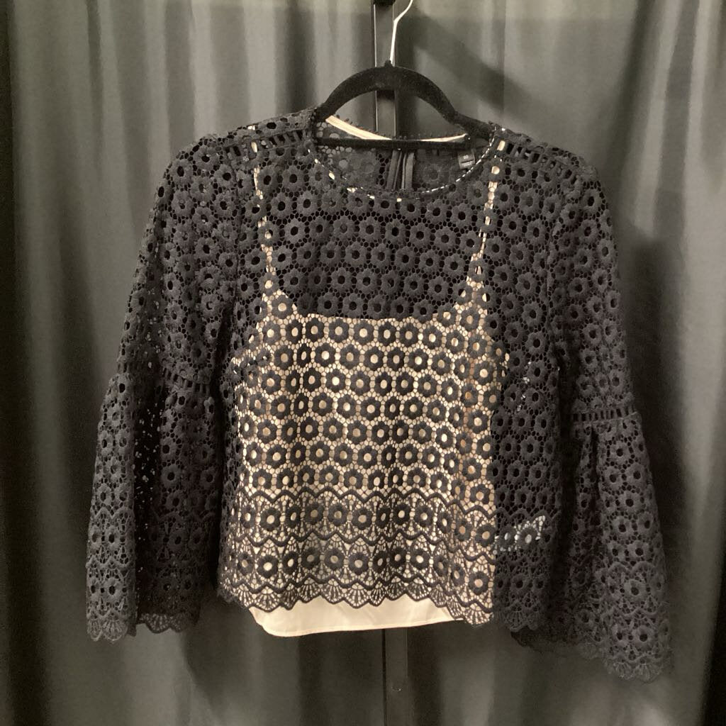 J Crew 2pc See Thru Balloon Sleeve w Tank TOPS 00